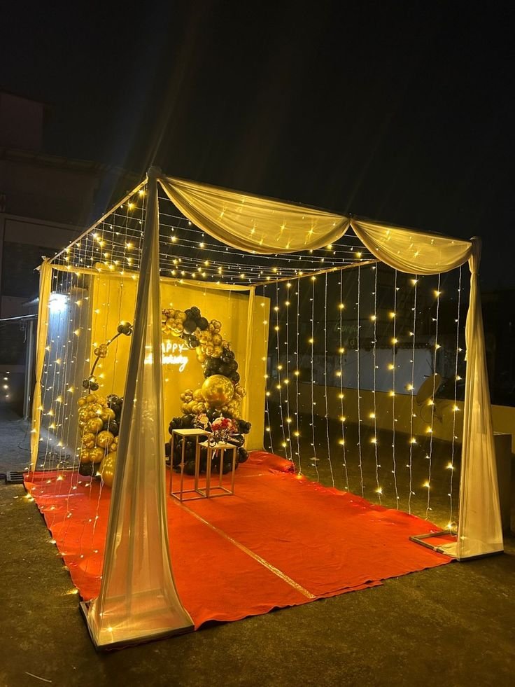 Fairy-Light Cabana — Anniversary decoration Bengaluru