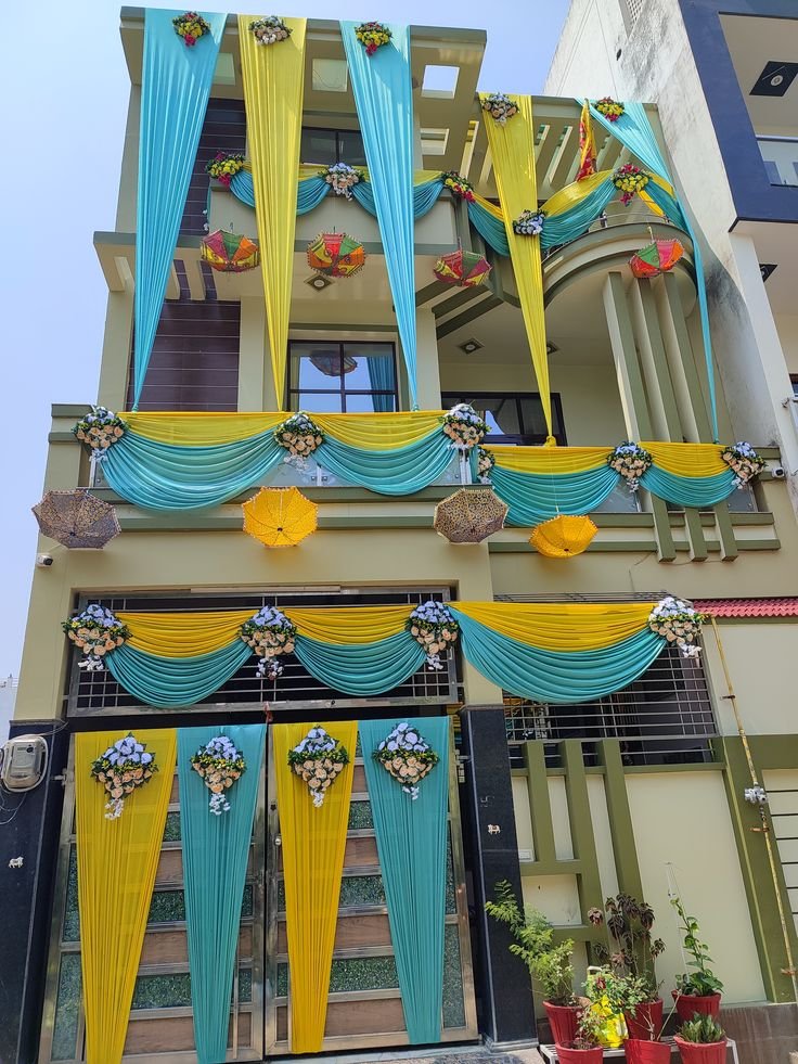 House Front Drape Decor — Wedding decoration Bengaluru